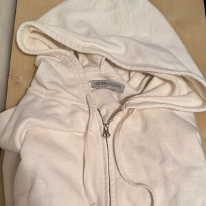 Outerknown Cream Zip-Up Hoodie